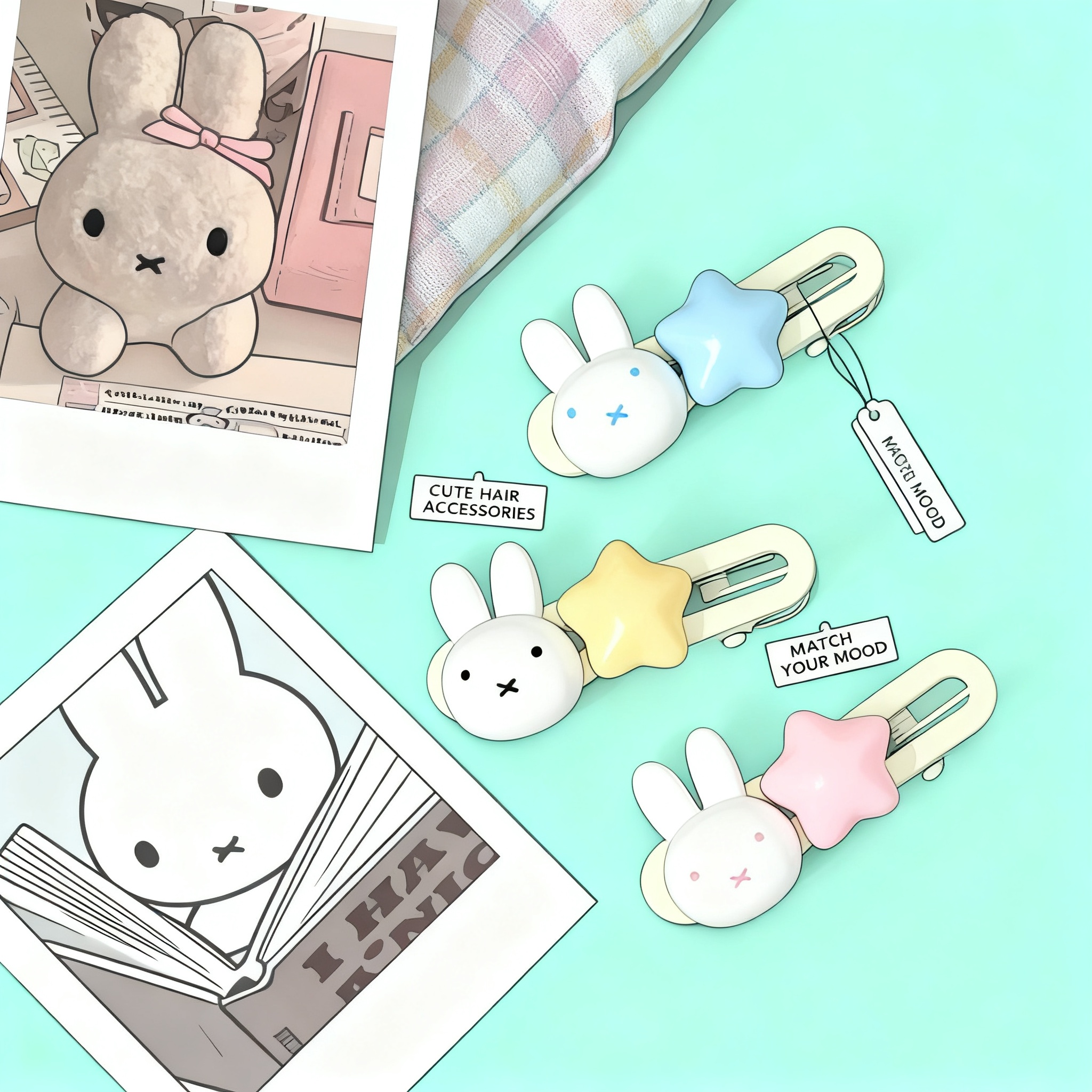 Party Games Spy - Miffy Star Hair Clip Kawaii Duckbill