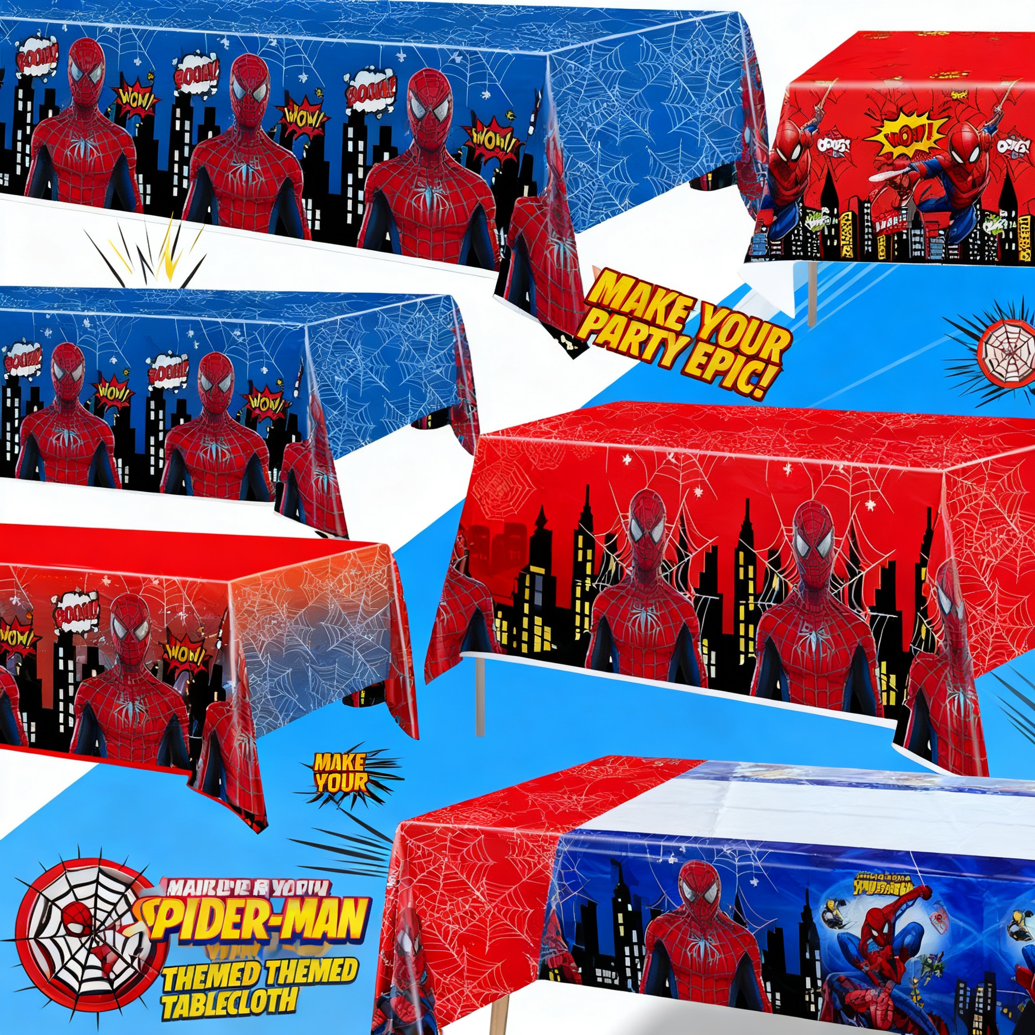 Party Games Spy - Spiderman Birthday Party Supplies Tablecloth Spider