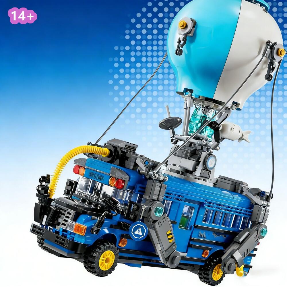 Party Games Bus - 954pcs Popular Movie Fortnite Battle Blue