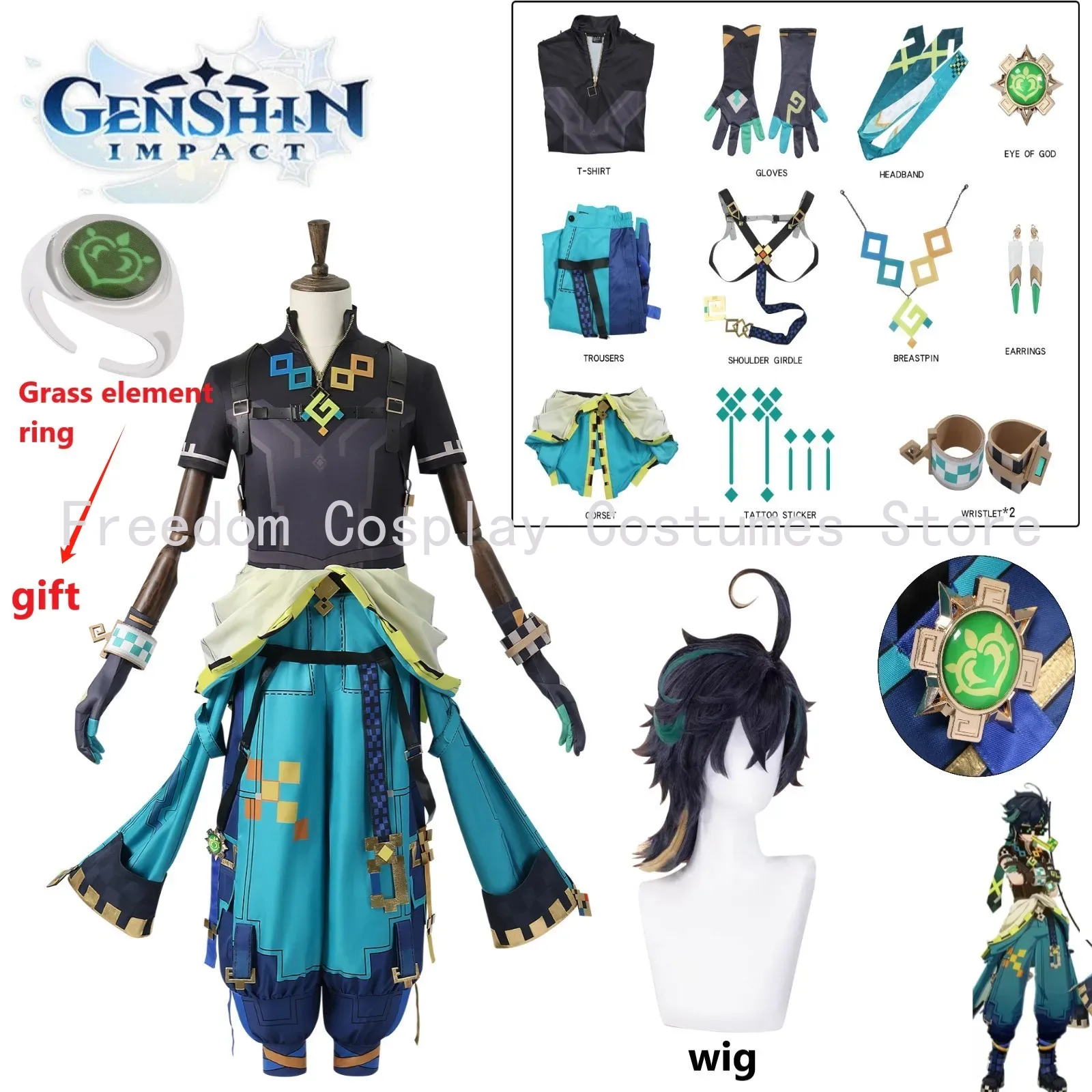 Party Games Groups - Game Genshin Impact Kinich Cosplay Costume