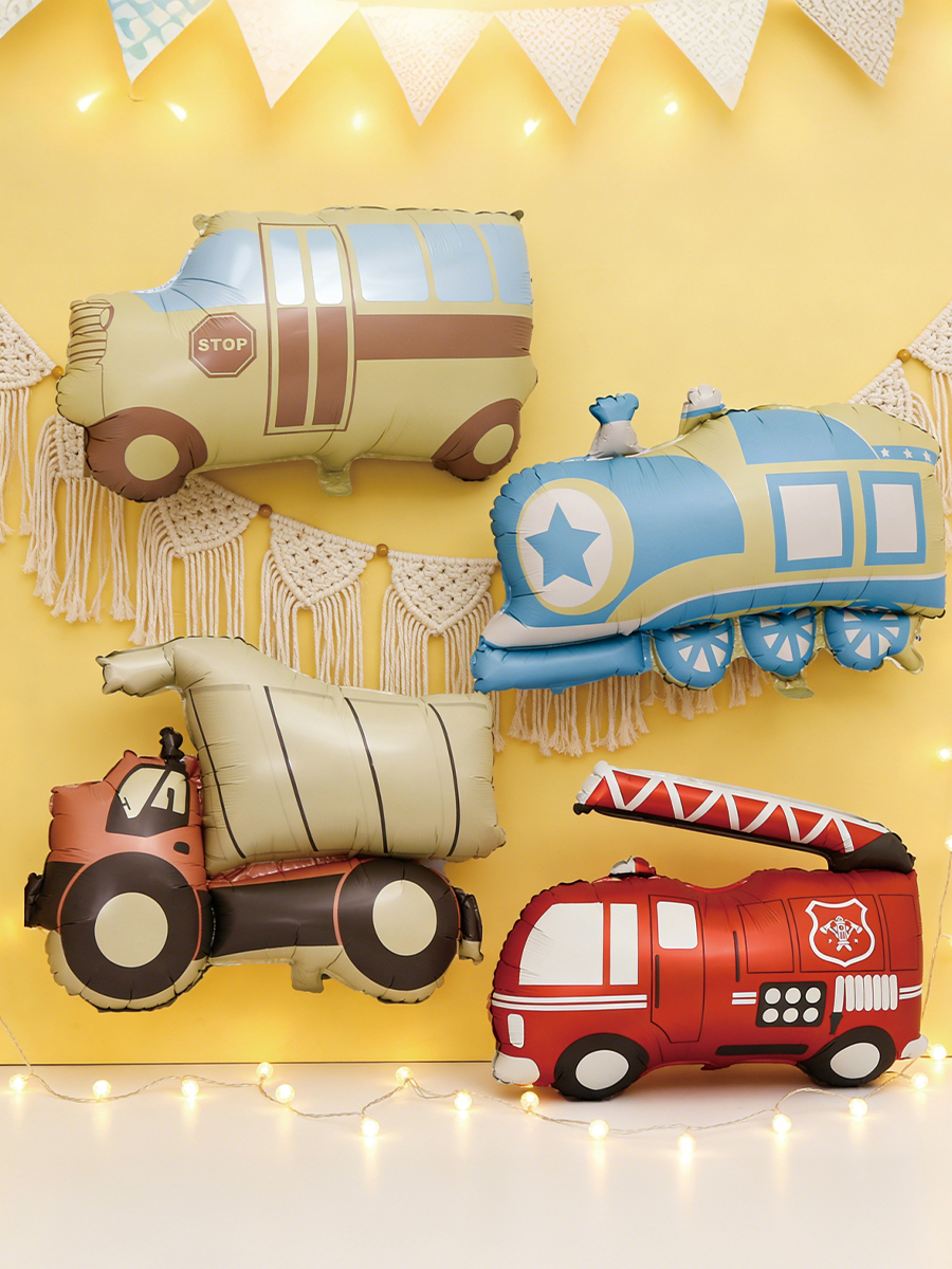 Party Games Bus - Cartoon Car Balloon, Fire Engine Bus