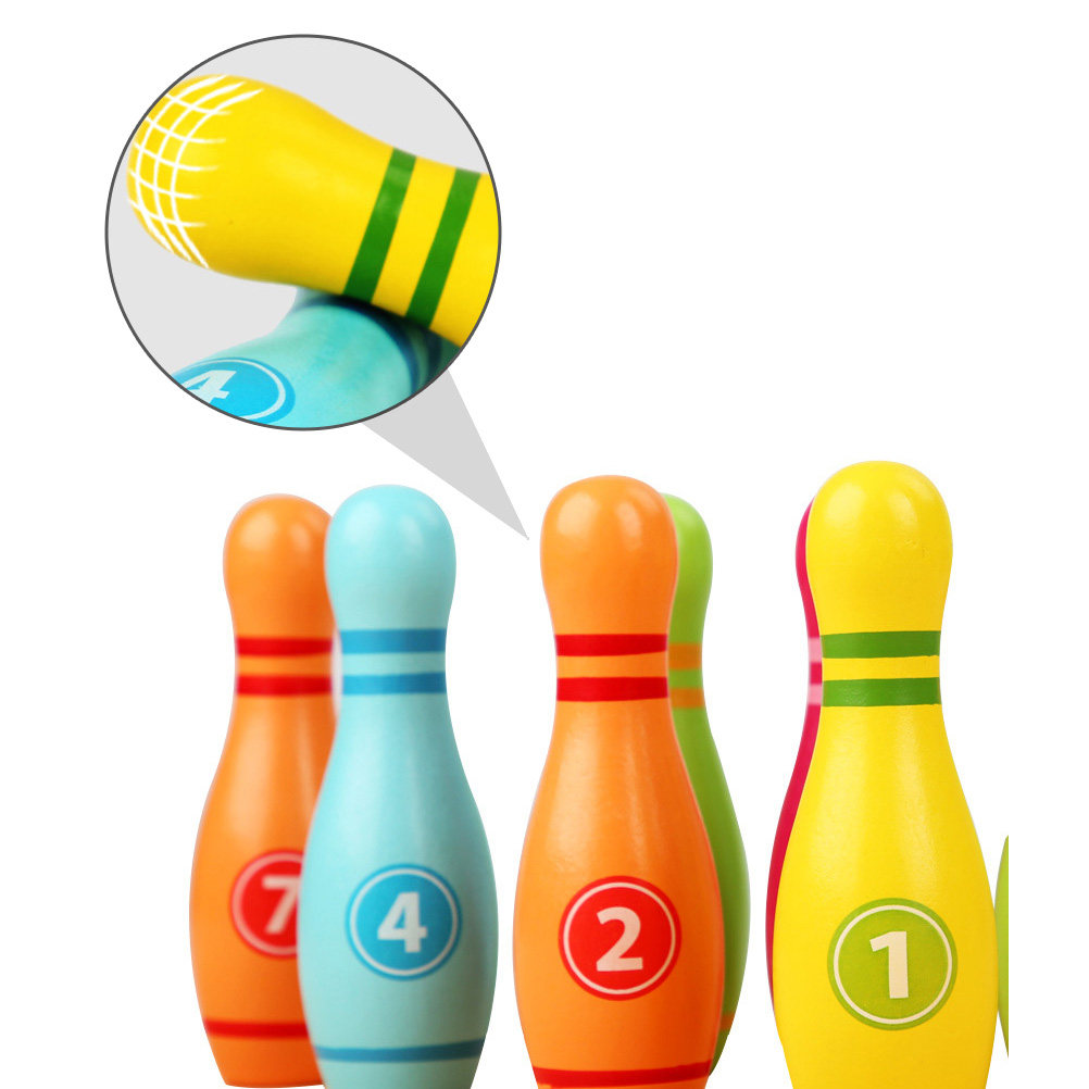 Party Games Easy Kids - Wooden Kids Bowling 3-6 Non Toxic