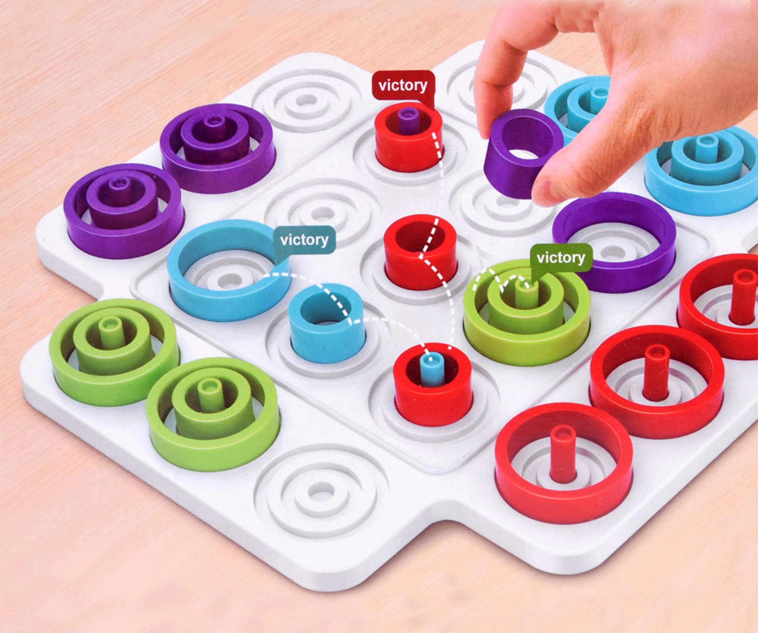 Party Games Board Game - Montessori Stacking Ring Board Game Kids