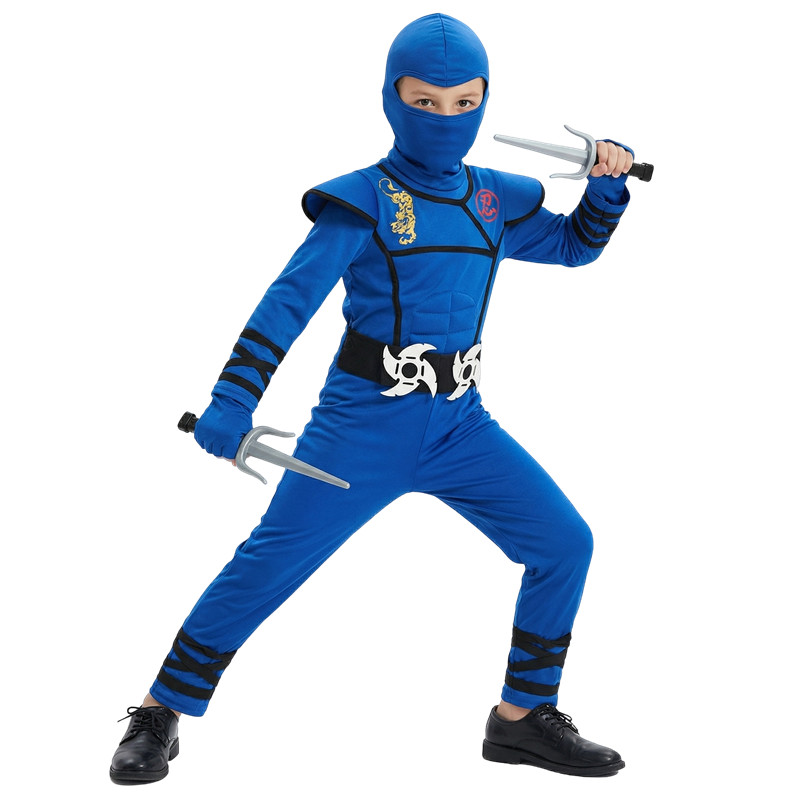 Black and Blue Ninja Costume f - Party Games Spy reseña y precio