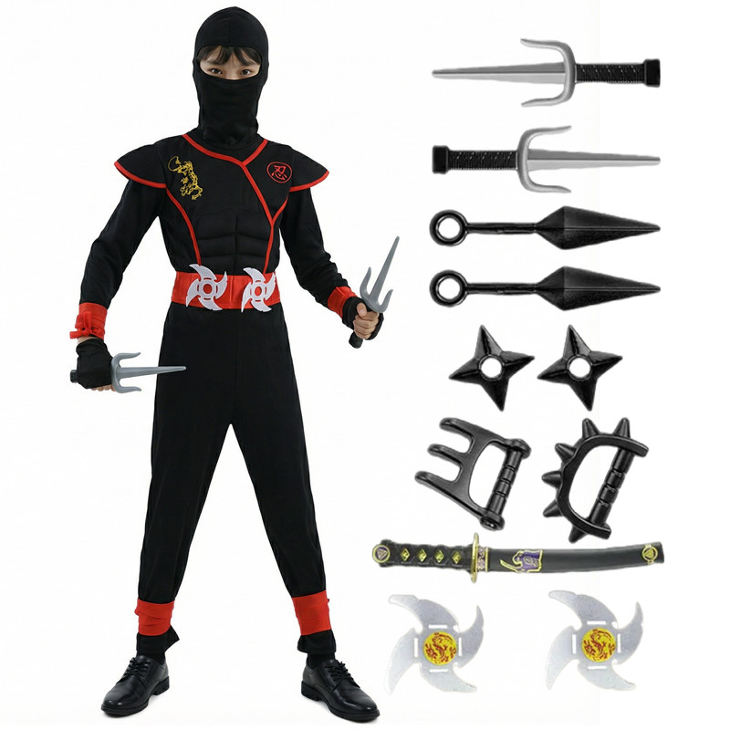 Black and Blue Ninja Costume f - Party Games Spy reseña y precio