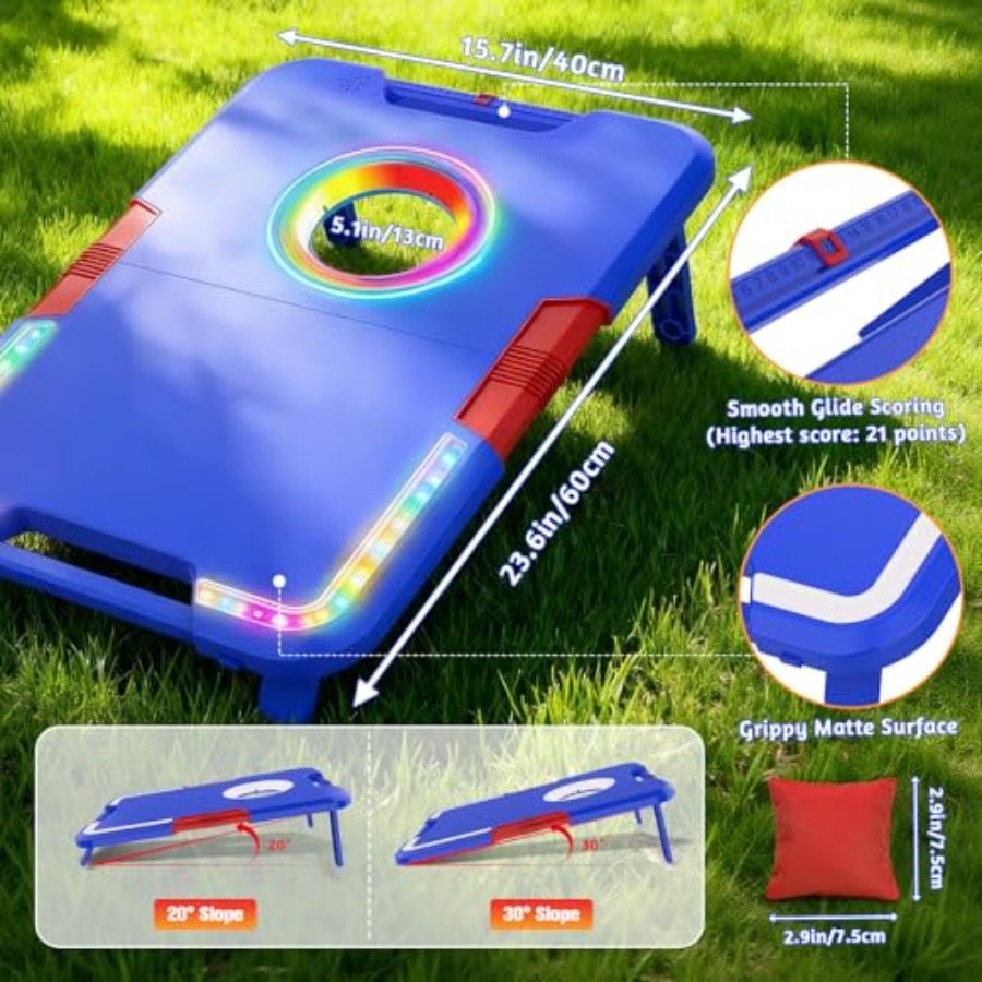 Portable Cornhole Board Set wi - Cornhole Board Set reseña y precio