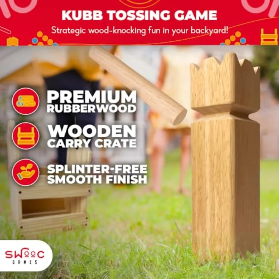 Backyard Kubb Game Set Premium - Kubb Game Yard reseña y precio