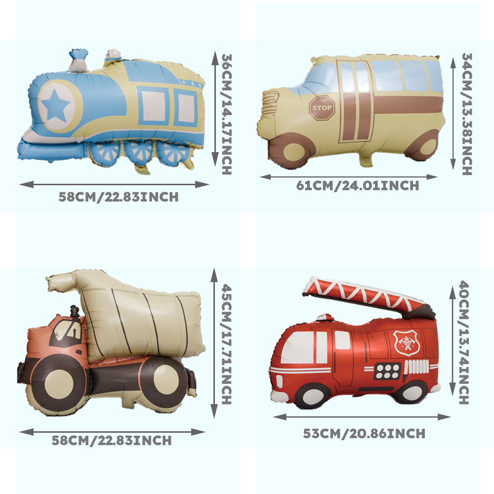 Cartoon Car Balloon, Fire Engi - Party Games Bus reseña y precio