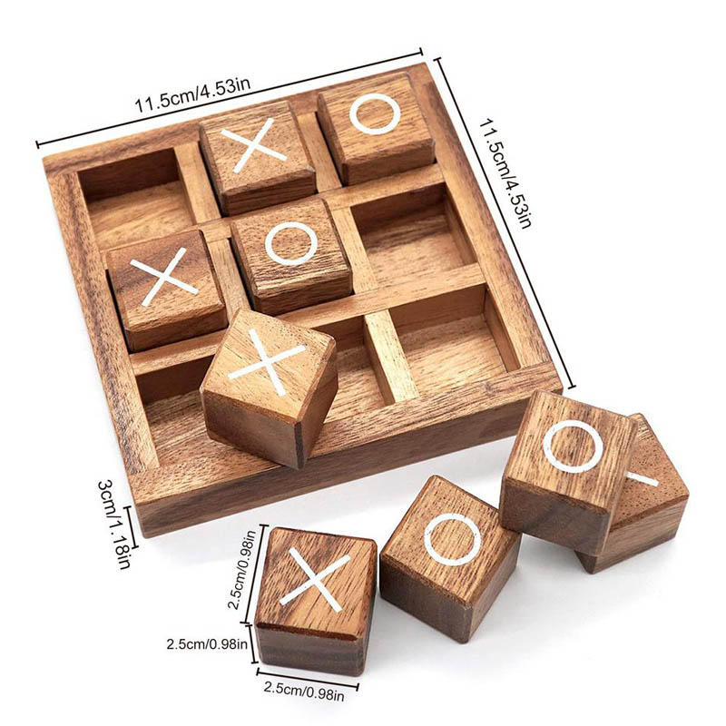 Wooden Tic Tac Toe Board Game  - Party Games Juegos De Mesa reseña y precio