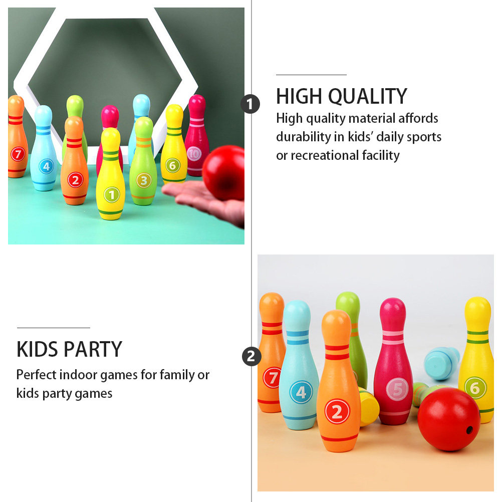 Wooden Kids Bowling 3-6 Non To - Party Games Easy Kids reseña y precio