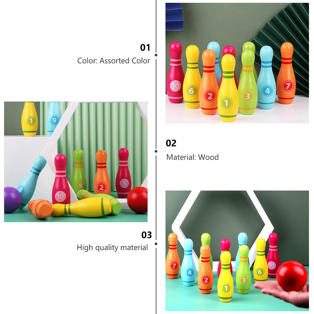 Wooden Kids Bowling 3-6 Non To - Party Games Easy Kids reseña y precio