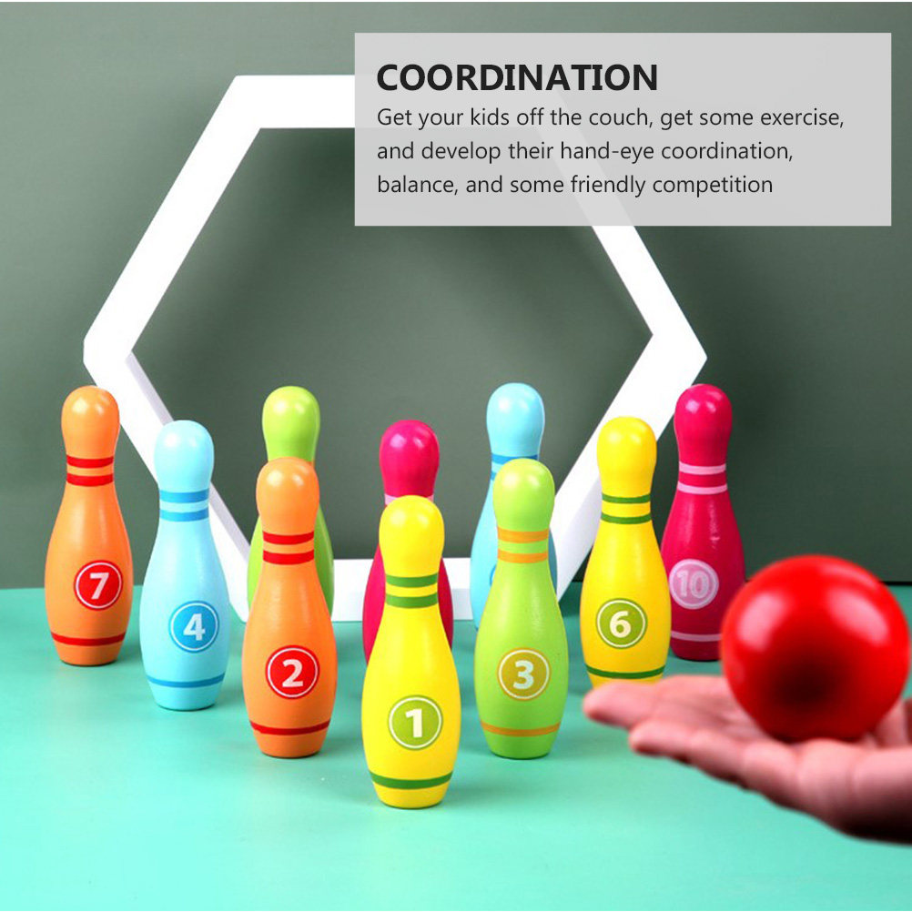 Wooden Kids Bowling 3-6 Non To - Party Games Easy Kids reseña y precio