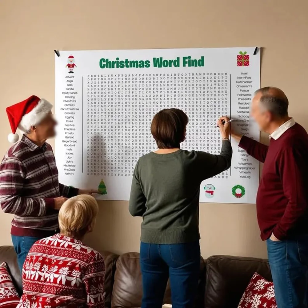 Large Christmas Word Search Po - Party Games For Large Groups reseña y precio