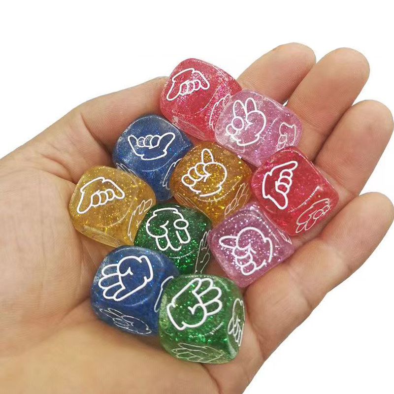 10PCS Glitter Dice 6 Sided 20M - Party Games Juegos De Mesa reseña y precio