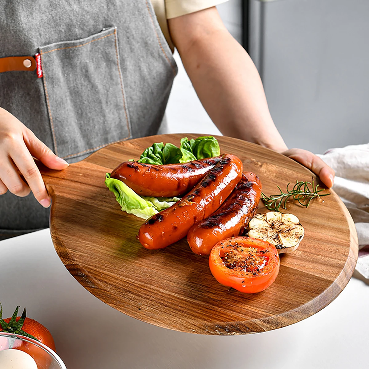 1Pc Wood Cutting Board Circula - Cornhole Board Set reseña y precio