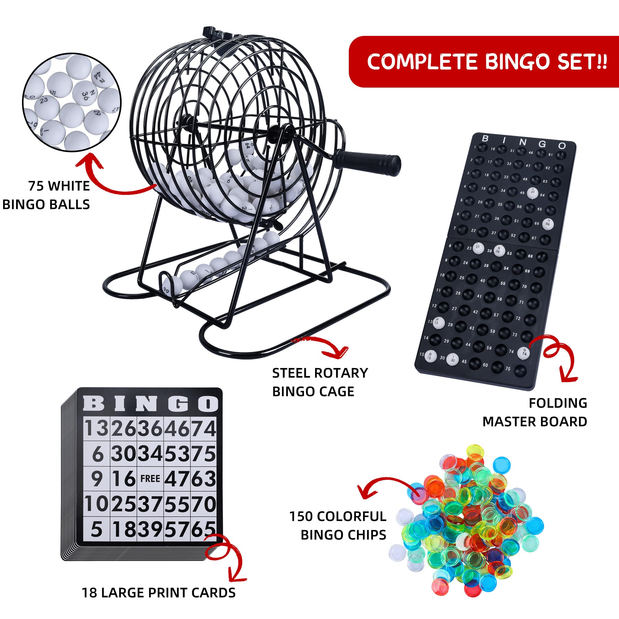 Bingo Game Set for Adults and  - Party Games For Large Groups reseña y precio