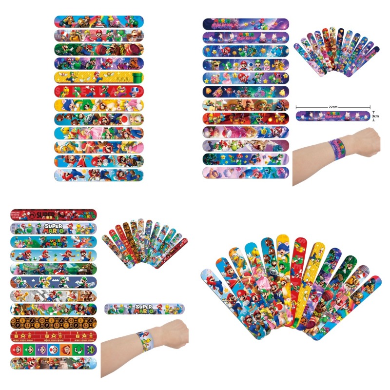 Super Mario PVC Slap Bracelets - Party Games Spy reseña y precio