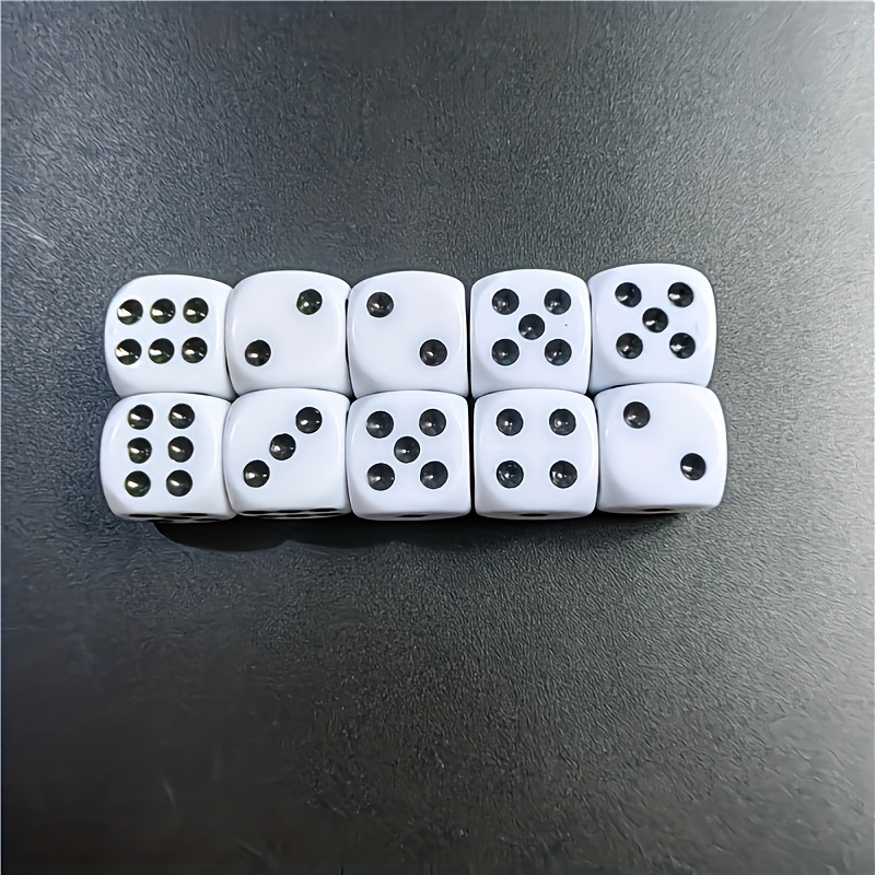 10pcs D6 Dice Set, 14mm White  - Party Games Board Game reseña y precio