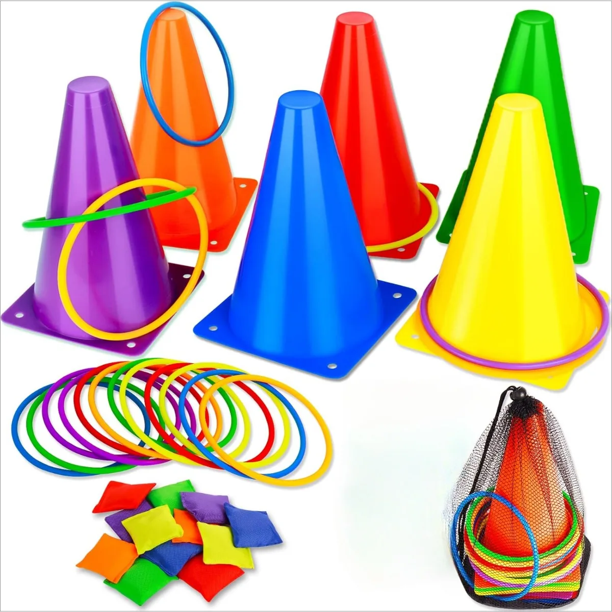 3 in 1 Soft Plastic Cones Bean - Cornhole Board Set reseña y precio