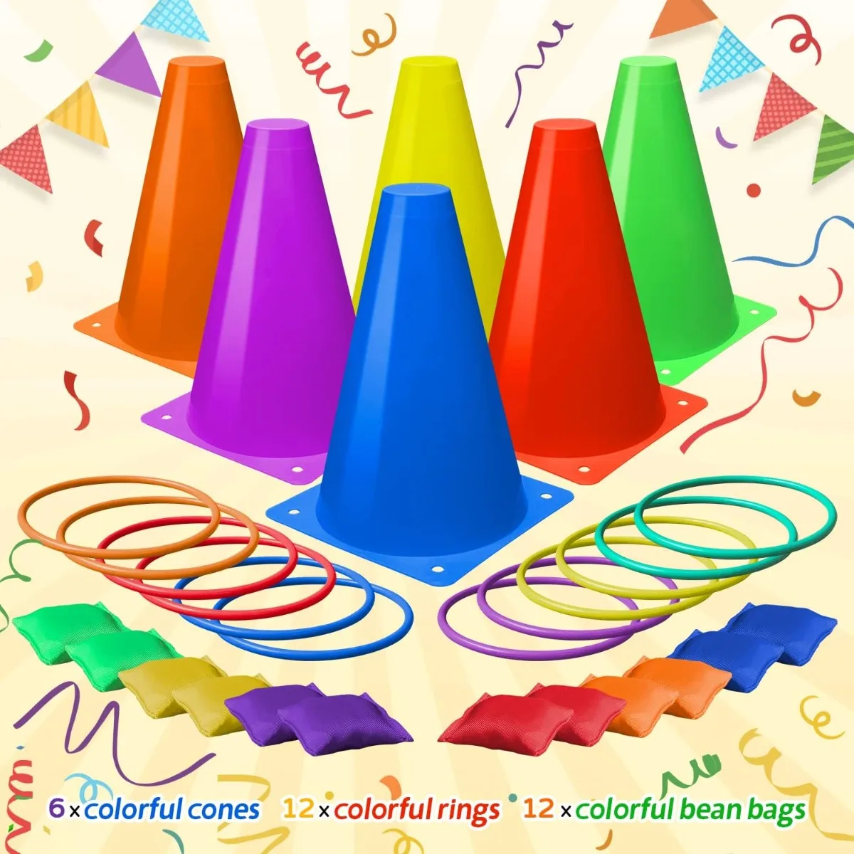 3 in 1 Soft Plastic Cones Bean - Cornhole Board Set reseña y precio